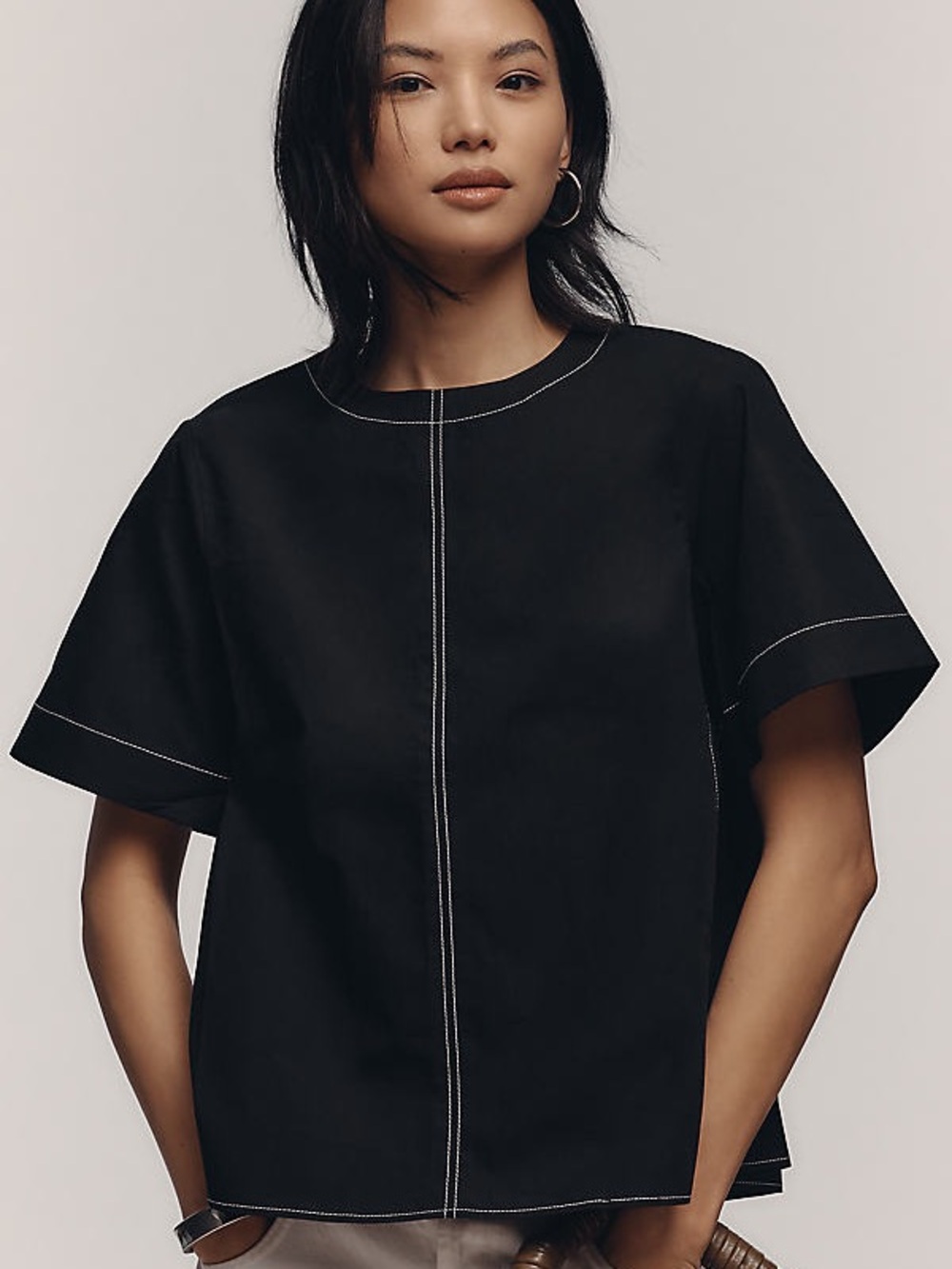 Maeve Short Sleeve Swing Blouse